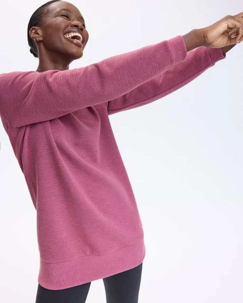 Long-Sleeve Crew-Neck Ottoman-Knit Tunic