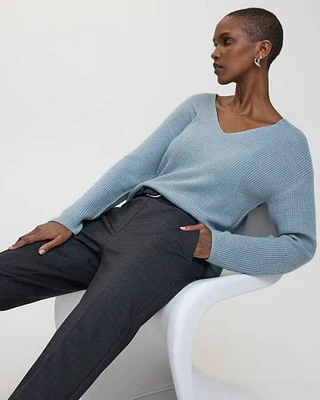 Cashmere-Blend V-Neck Sweater