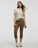 Pantalon capri à jambe étroite et taille haute