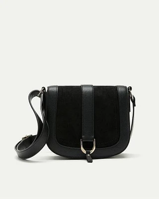 Mix-Media Faux Leather Bag