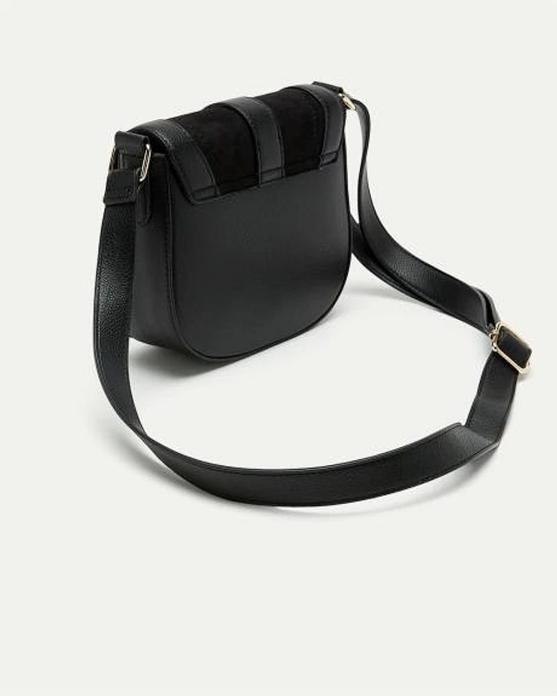 Mix-Media Faux Leather Bag