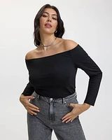 Long-Sleeve Off-the-Shoulder Top