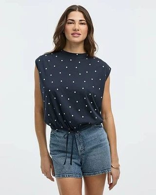 Crew-Neck T-Shirt with Bubble Hem