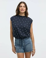 Crew-Neck T-Shirt with Bubble Hem