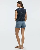 Crew-Neck T-Shirt with Bubble Hem