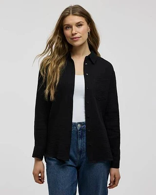 Long-Sleeve Textured Shirt