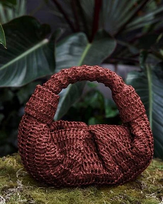 Small Half-Moon Straw Bag