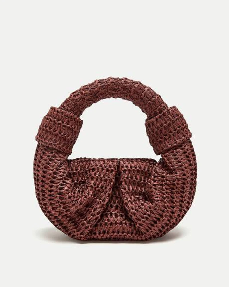 Small Half-Moon Straw Bag
