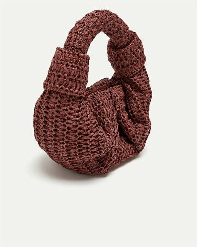 Small Half-Moon Straw Bag