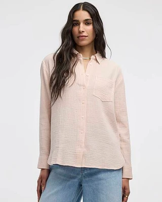 Long-Sleeve Textured Shirt