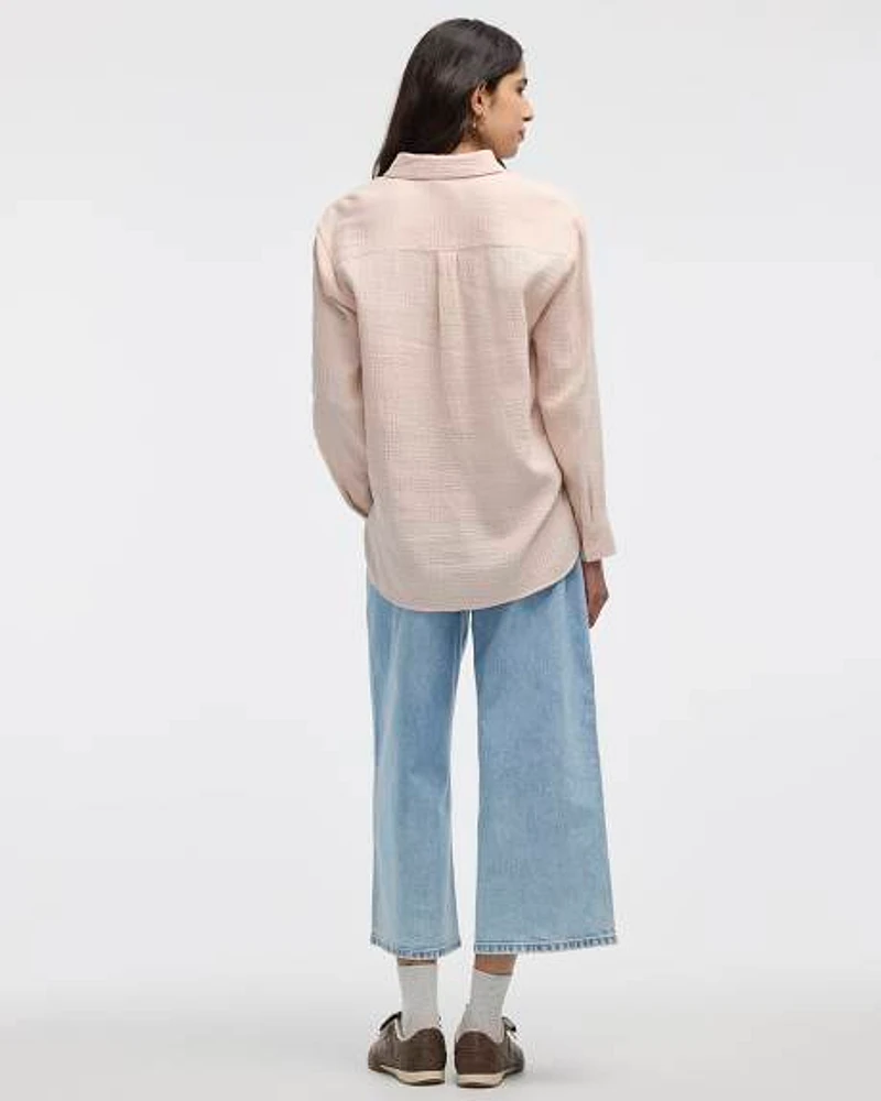 Long-Sleeve Textured Shirt
