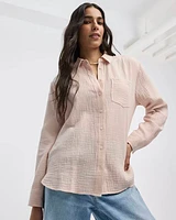 Long-Sleeve Textured Shirt