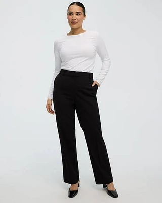 Pantalon à jambe droite et taille haute
