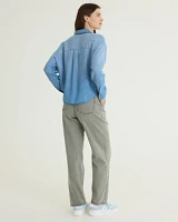 Long-Sleeve Tie-Front Blouse
