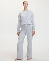 Wide-Leg Brushed Snit Pyjama Pant