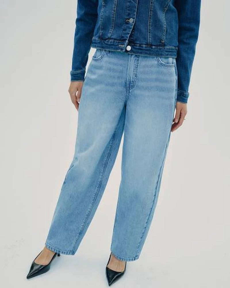 High-Rise Barrel Jeans