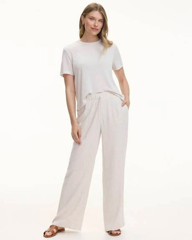 Wide-Leg Linen-Blend Pant