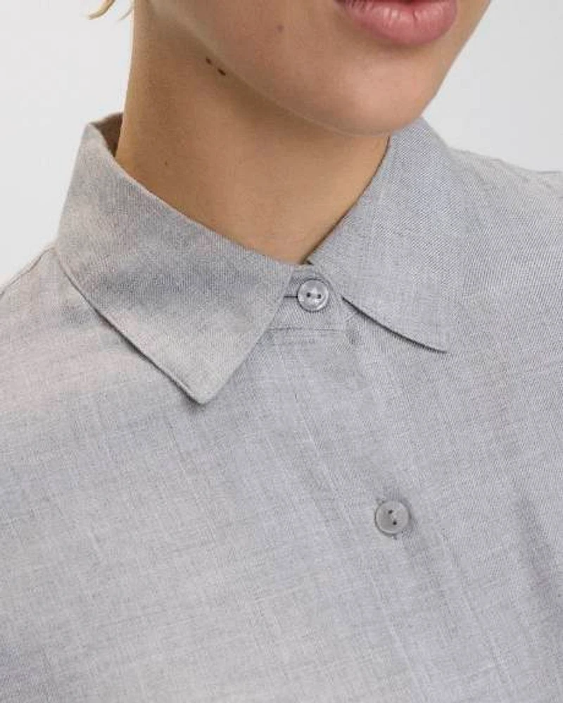 Long-Sleeve Buttoned-Down Blouse