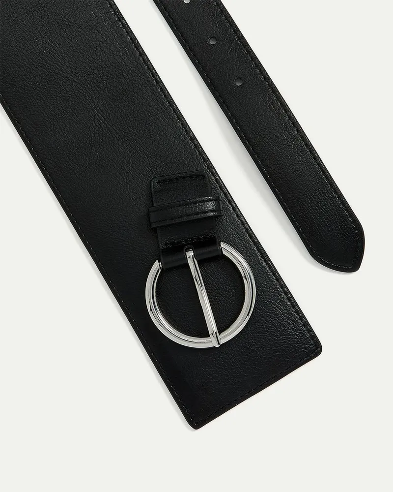 Asymmetrical Faux Leather Belt