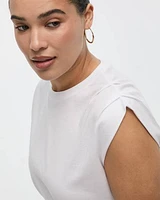 T-shirt à col rond avec ourlet bulle