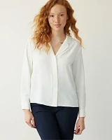 Long-Sleeve Buttoned-Down Blouse