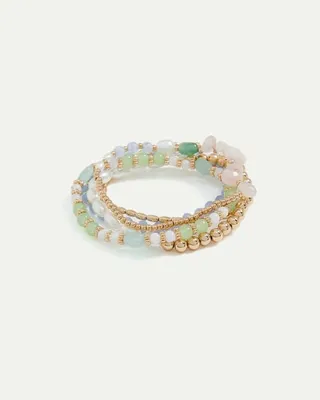 Elastic Bracelets with Clear Beads