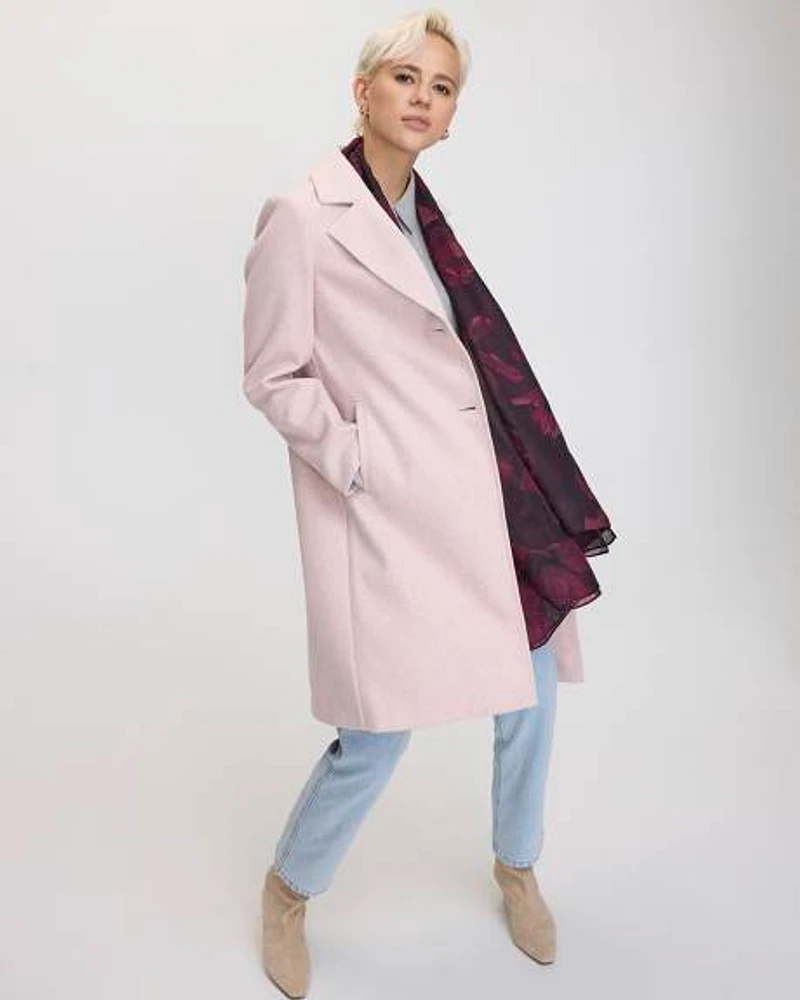 Long Coat with Two-Button Closure