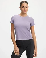 Short-Sleeve Crew-Neck Ribbed Tee