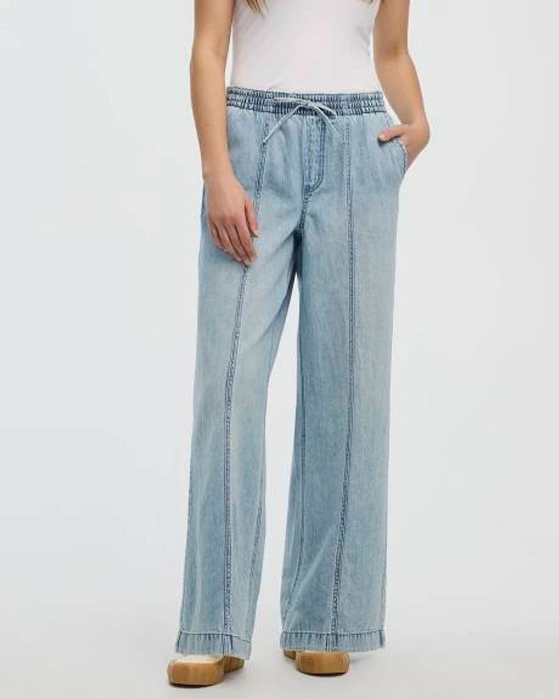 Wide-Leg High-Rise Jean