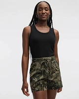 Short en mélange de lin avec cordon serrage