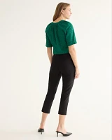 Slim-Leg High-Rise Capri Pants