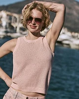 Camisole en mailles de fantaisie à col rond