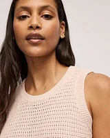 Camisole en mailles de fantaisie à col rond