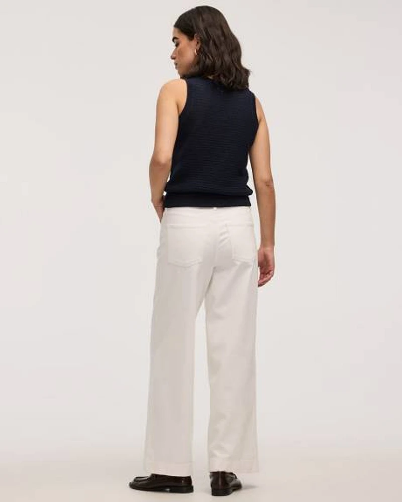 Camisole en mailles de fantaisie à col rond