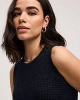Camisole en mailles de fantaisie à col rond