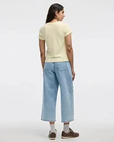 Ribbed Fitted Crew Neck T-Shirt