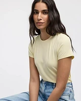 Ribbed Fitted Crew Neck T-Shirt