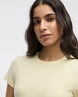 Ribbed Fitted Crew Neck T-Shirt