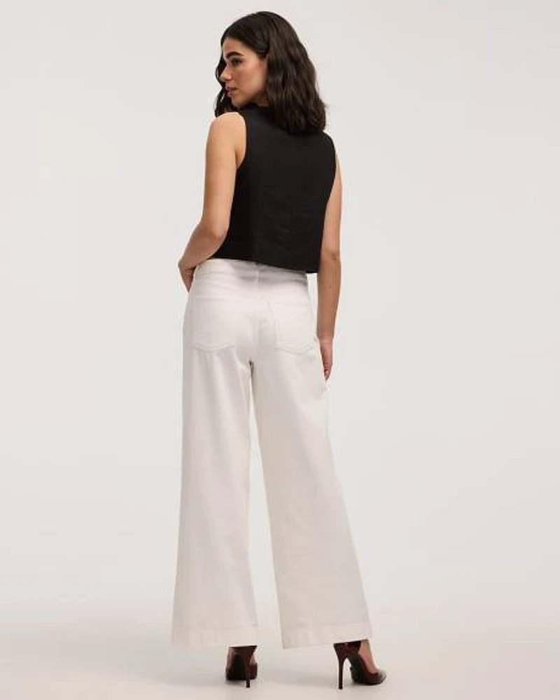 Linen-Blend Sleeveless Vest
