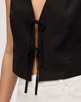 Linen-Blend Sleeveless Vest