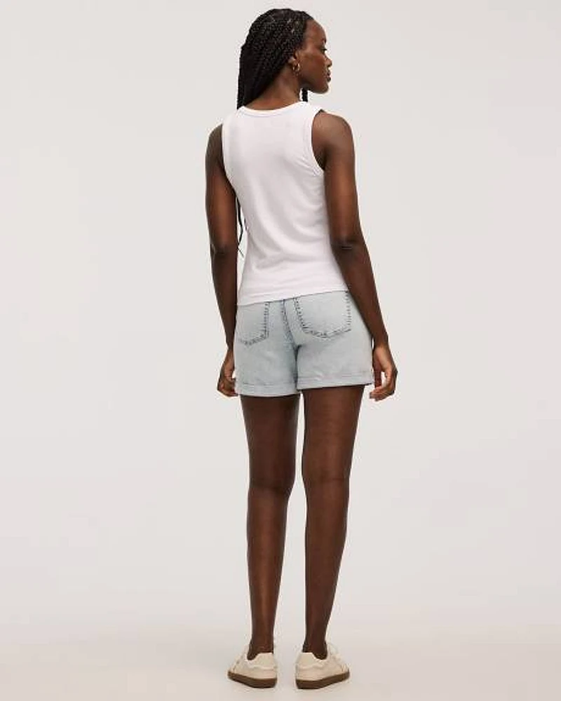 Scoop-Neck Ribbed Tank