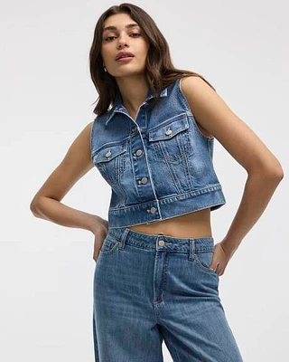 Veste sans manches en denim