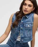 Veste sans manches en denim