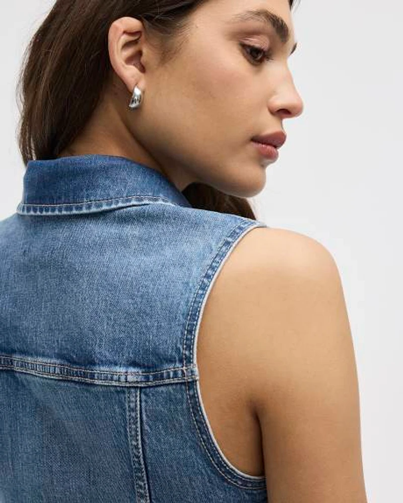 Veste sans manches en denim