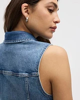Veste sans manches en denim