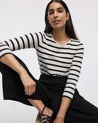 Crew-Neck Striped Top