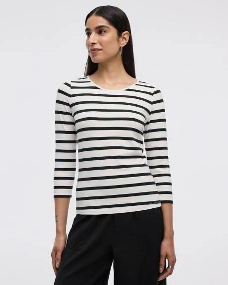 Crew-Neck Striped Top