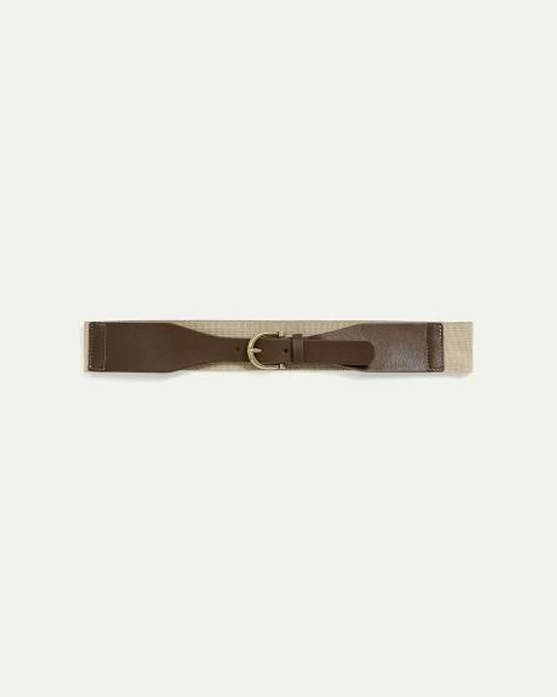 Faux Leather Elastic Belt