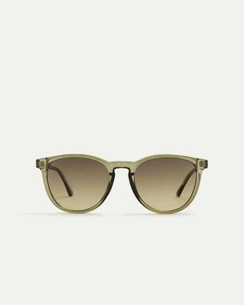 Lunettes de soleil noires à monture ronde