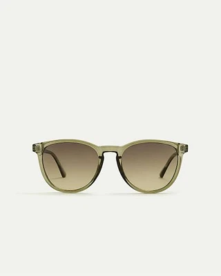 Lunettes de soleil noires à monture ronde
